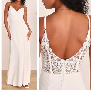 Lulus Forever a Fairytale White Lace Sleeveless Maxi Dress Size XL New with Tags